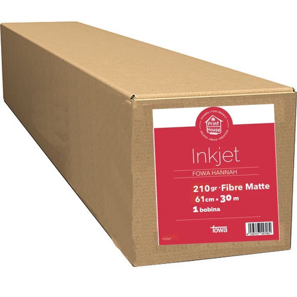 Fowa Carta per plotter Inkjet 61x30MT 210gr. Fibre Matte FS3321 Fowa Carta per plotter Inkjet 61x30MT 210gr. Fibre Matte FS3321